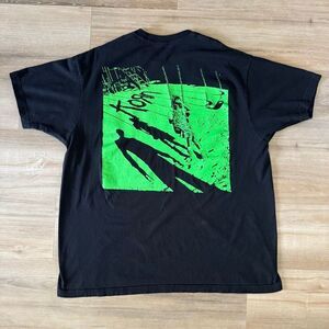 Korn Self Titled Album Cover Black And Green Double Sided Shirt Size XL Nu Metal